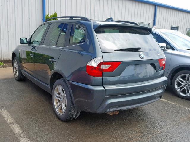 WBXPA93486WG90137 - 2006 BMW X3 3.0I GREEN photo 3