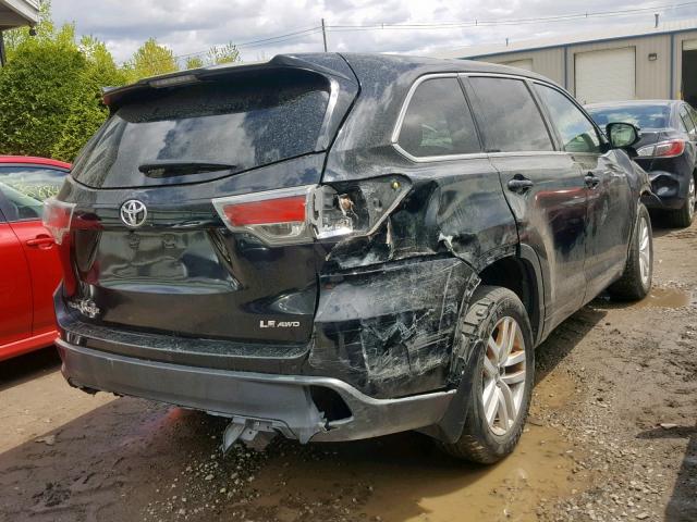 5TDBKRFH1FS134462 - 2015 TOYOTA HIGHLANDER BLACK photo 4