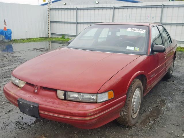 1G3WH54T8ND332367 - 1992 OLDSMOBILE CUTLASS SU RED photo 2