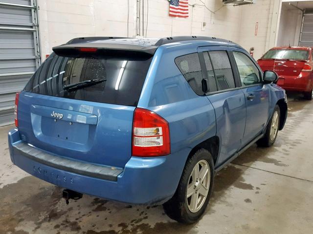 1J8FT47W47D146092 - 2007 JEEP COMPASS BLUE photo 4