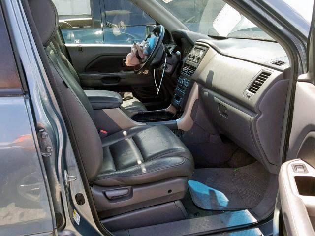 2HKYF18607H522561 - 2007 HONDA PILOT EXL BLUE photo 5