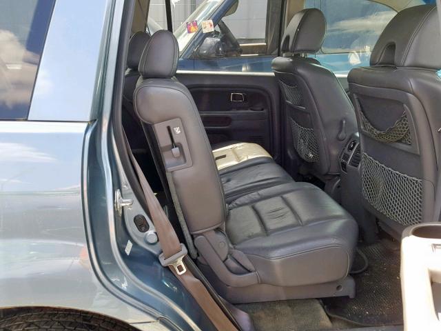 2HKYF18607H522561 - 2007 HONDA PILOT EXL BLUE photo 6