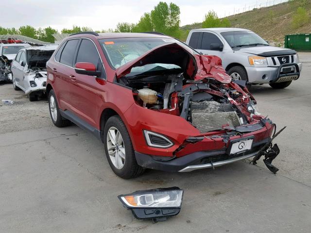 2FMTK4J82FBB35177 - 2015 FORD EDGE SEL RED photo 1