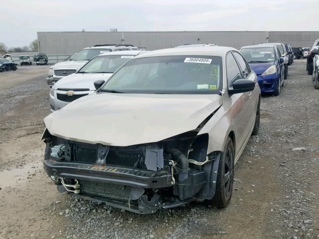 3VW2K7AJXCM459246 - 2012 VOLKSWAGEN JETTA BASE TAN photo 2