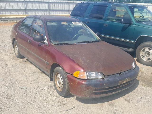 1HGEG8543NL055853 - 1992 HONDA CIVIC DX BURGUNDY photo 1