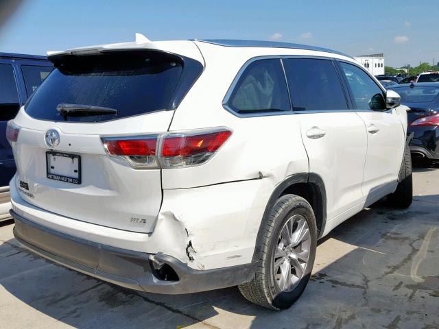 5TDKKRFHXES032253 - 2014 TOYOTA HIGHLANDER WHITE photo 4