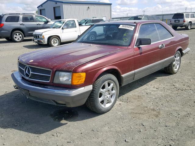 WDBCA44D1FA135147 - 1985 MERCEDES-BENZ 500 SEC BURGUNDY photo 2