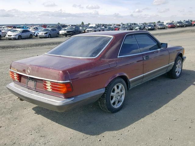 WDBCA44D1FA135147 - 1985 MERCEDES-BENZ 500 SEC BURGUNDY photo 4