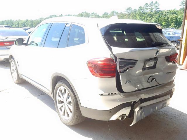 5UXTR7C52KLE98210 - 2019 BMW X3 SDRIVE3 WHITE photo 3