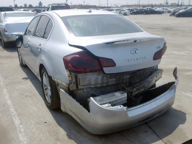 JN1CV6APXAM403364 - 2010 INFINITI G37 BASE SILVER photo 3