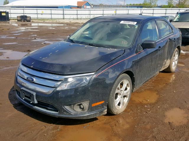 3FAHP0HA1CR248747 - 2012 FORD FUSION SE BLACK photo 2