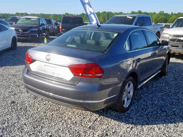 1VWBN7A36DC047465 - 2013 VOLKSWAGEN PASSAT SE GRAY photo 4