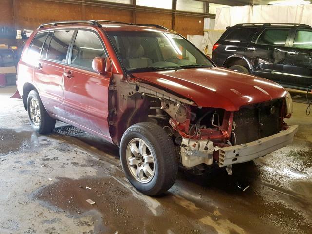 JTEHF21A630142700 - 2003 TOYOTA HIGHLANDER MAROON photo 1