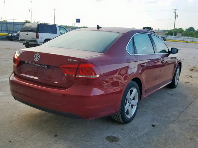 1VWBT7A3XFC025719 - 2015 VOLKSWAGEN PASSAT SE RED photo 4