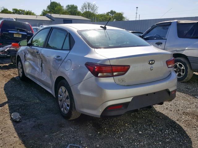 3KPA24AB3JE078478 - 2018 KIA RIO LX SILVER photo 3