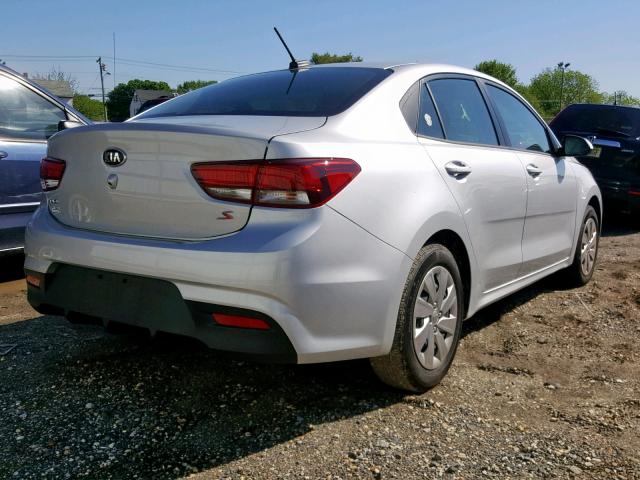 3KPA24AB3JE078478 - 2018 KIA RIO LX SILVER photo 4