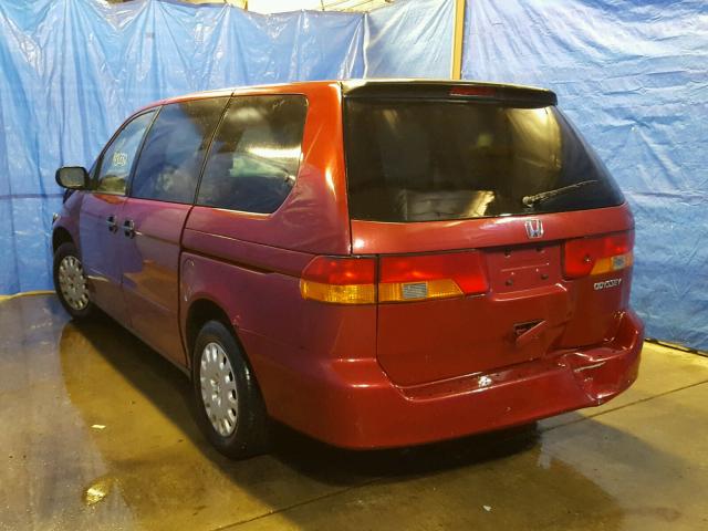 5FNRL18552B056251 - 2002 HONDA ODYSSEY LX RED photo 3