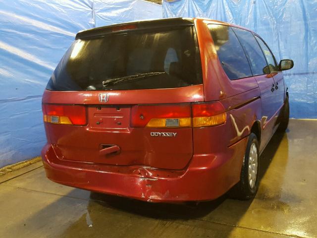 5FNRL18552B056251 - 2002 HONDA ODYSSEY LX RED photo 4