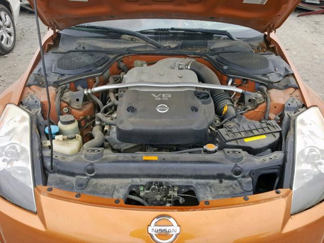 JN1AZ34E24T051198 - 2004 NISSAN 350Z COUPE ORANGE photo 7