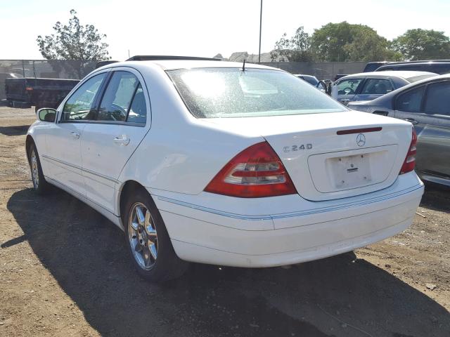 WDBRF61J53A418762 - 2003 MERCEDES-BENZ C 240 WHITE photo 3