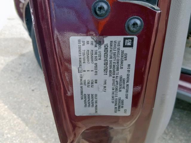 1GNDV23167D176211 - 2007 CHEVROLET UPLANDER L 紫色 照片 10