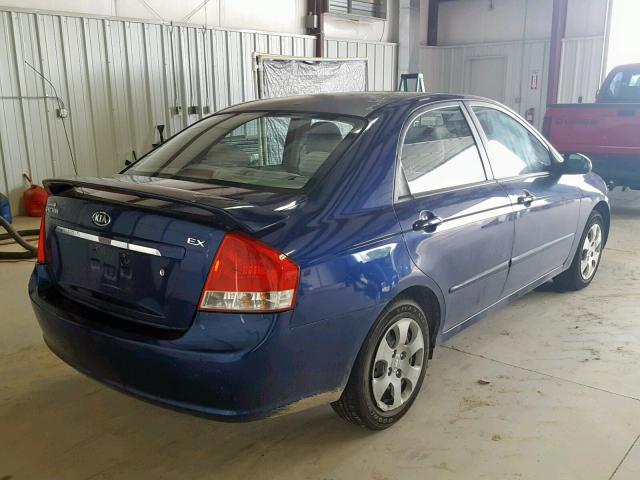 KNAFE221695635606 - 2009 KIA SPECTRA EX BLUE photo 4