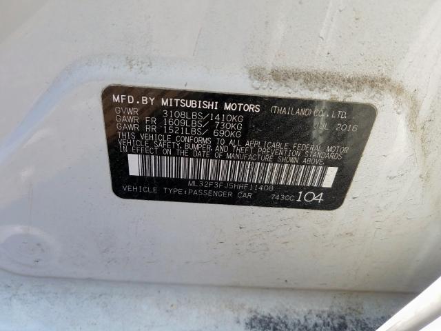 ML32F3FJ5HHF11408 - 2017 MITSUBISHI MIRAGE G4 ES  photo 10