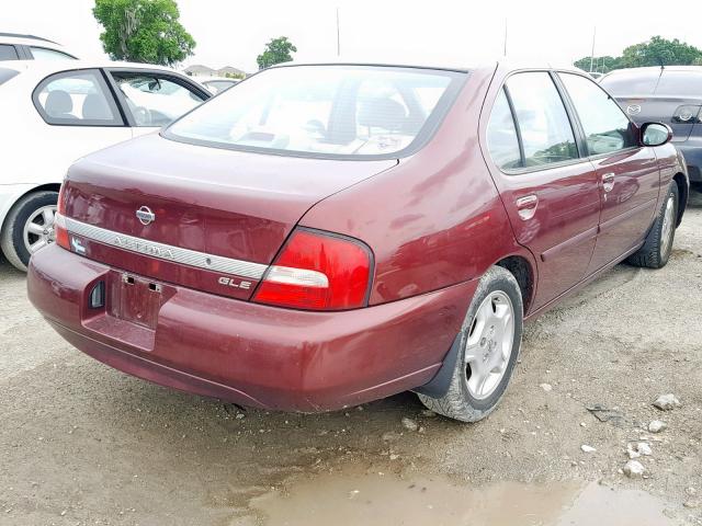 1N4DL01A1YC185983 - 2000 NISSAN ALTIMA XE MAROON photo 4