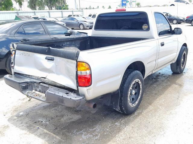 5TENL42N43Z263187 - 2003 TOYOTA TACOMA SILVER photo 4