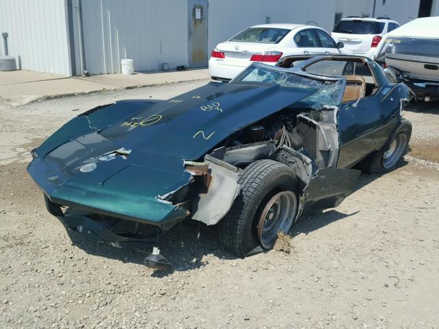 1Z37J3S405276 - 1973 CHEVROLET CORVETTE GREEN photo 2