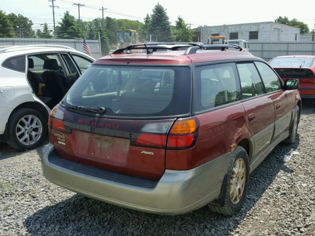 4S3BH806X37659221 - 2003 SUBARU LEGACY OUT RED photo 4