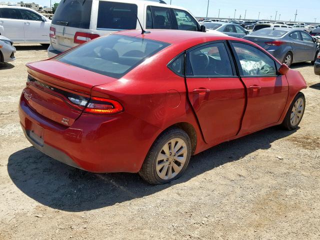 1C3CDFBB4ED822226 - 2014 DODGE DART SXT RED photo 4