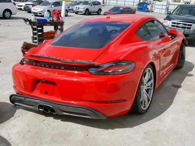 WP0AB2A82JK278094 - 2018 PORSCHE CAYMAN S RED photo 4