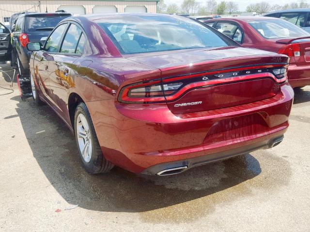 2C3CDXBG0HH517542 - 2017 DODGE CHARGER SE MAROON photo 3