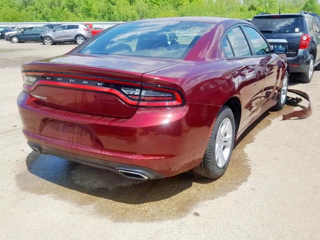 2C3CDXBG0HH517542 - 2017 DODGE CHARGER SE MAROON photo 4