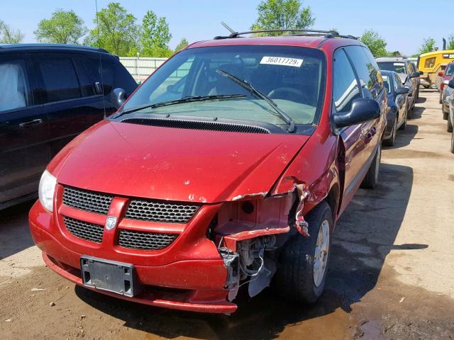 2B4GP44341R394774 - 2001 DODGE GRAND CARA MAROON photo 2