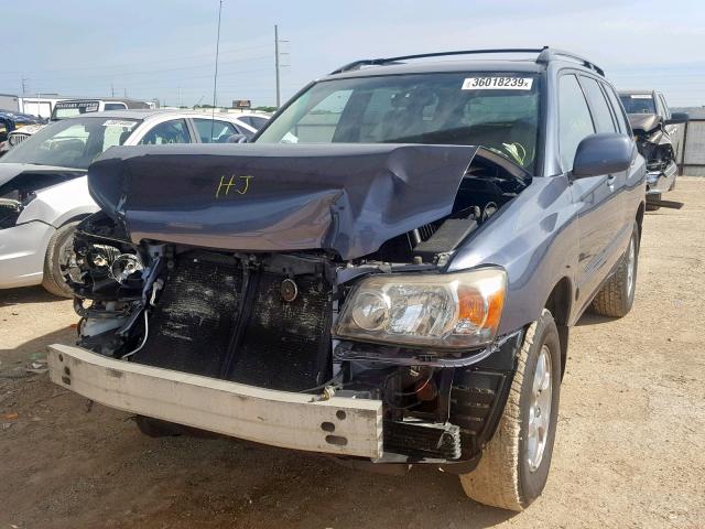 JTEDP21A670137840 - 2007 TOYOTA HIGHLANDER BLUE photo 2