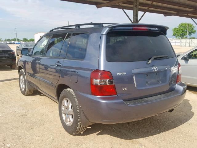 JTEDP21A670137840 - 2007 TOYOTA HIGHLANDER BLUE photo 3