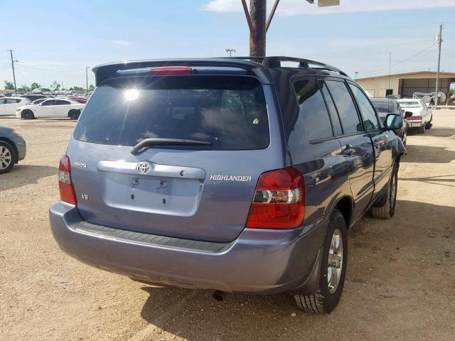 JTEDP21A670137840 - 2007 TOYOTA HIGHLANDER BLUE photo 4