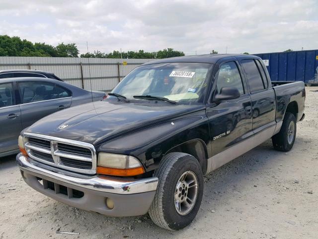 1B7GL2AX0YS598233 - 2000 DODGE DAKOTA QUA BLACK photo 2