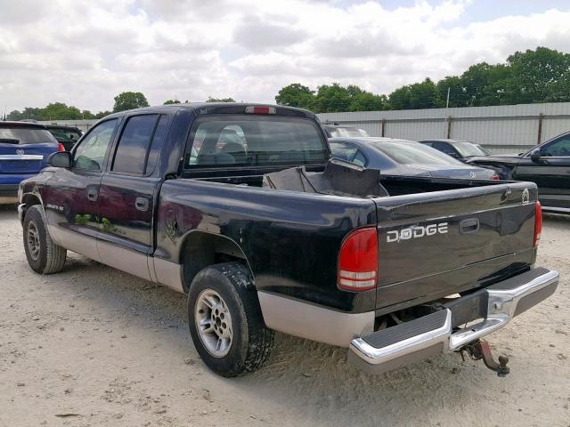 1B7GL2AX0YS598233 - 2000 DODGE DAKOTA QUA BLACK photo 3