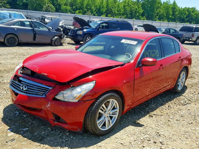 JN1CV6AP8DM302327 - 2013 INFINITI G37 BASE RED photo 2