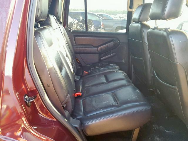 1FMEU65896ZA00087 - 2006 FORD EXPLORER L MAROON photo 6