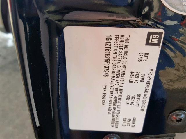 1G1ZT61826F137946 - 2006 CHEVROLET MALIBU MAX BLACK photo 10