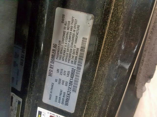 WMEEK31X18K140802 - 2008 SMART FORTWO PAS 橙色 照片 10