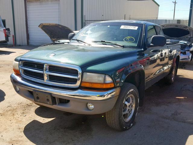 1B7GG22Y3XS202399 - 1999 DODGE DAKOTA GREEN photo 2