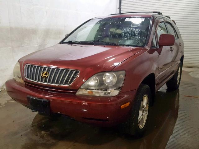 JT6GF10U4Y0059755 - 2000 LEXUS RX 300 BURGUNDY photo 2