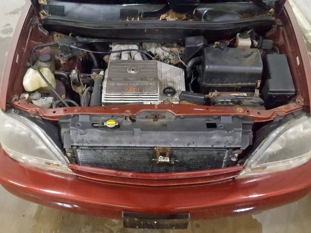 JT6GF10U4Y0059755 - 2000 LEXUS RX 300 BURGUNDY photo 7