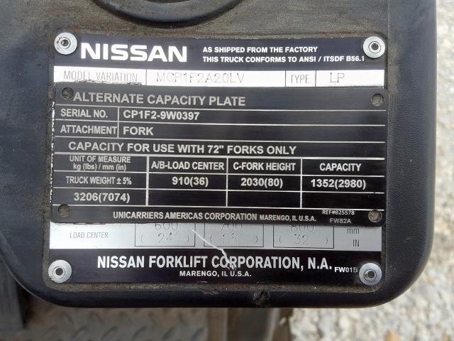 CP1F29W0397 - 2012 NISSAN nissan forklift  photo 10