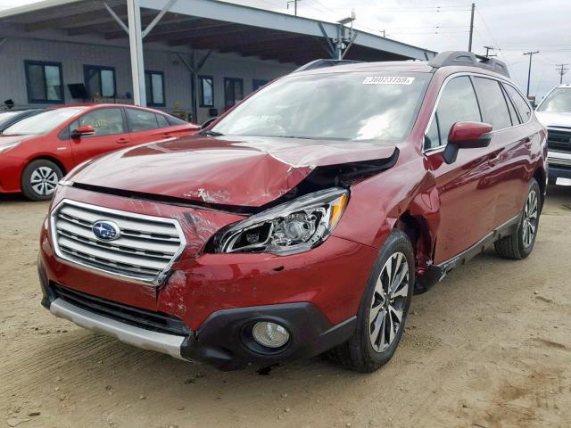 4S4BSANC2G3321439 - 2016 SUBARU OUTBACK 2. RED photo 2